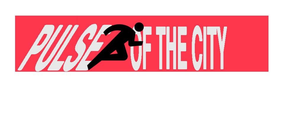 logo showing pluse of the city with a stick man running